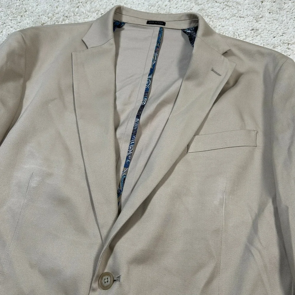 JOE Joseph Abboud Blazer 46R Tan Stretch Cotton Blend Unconstructed Sport Coat